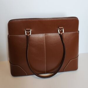 Ann Taylor Brown Leather Briefcase